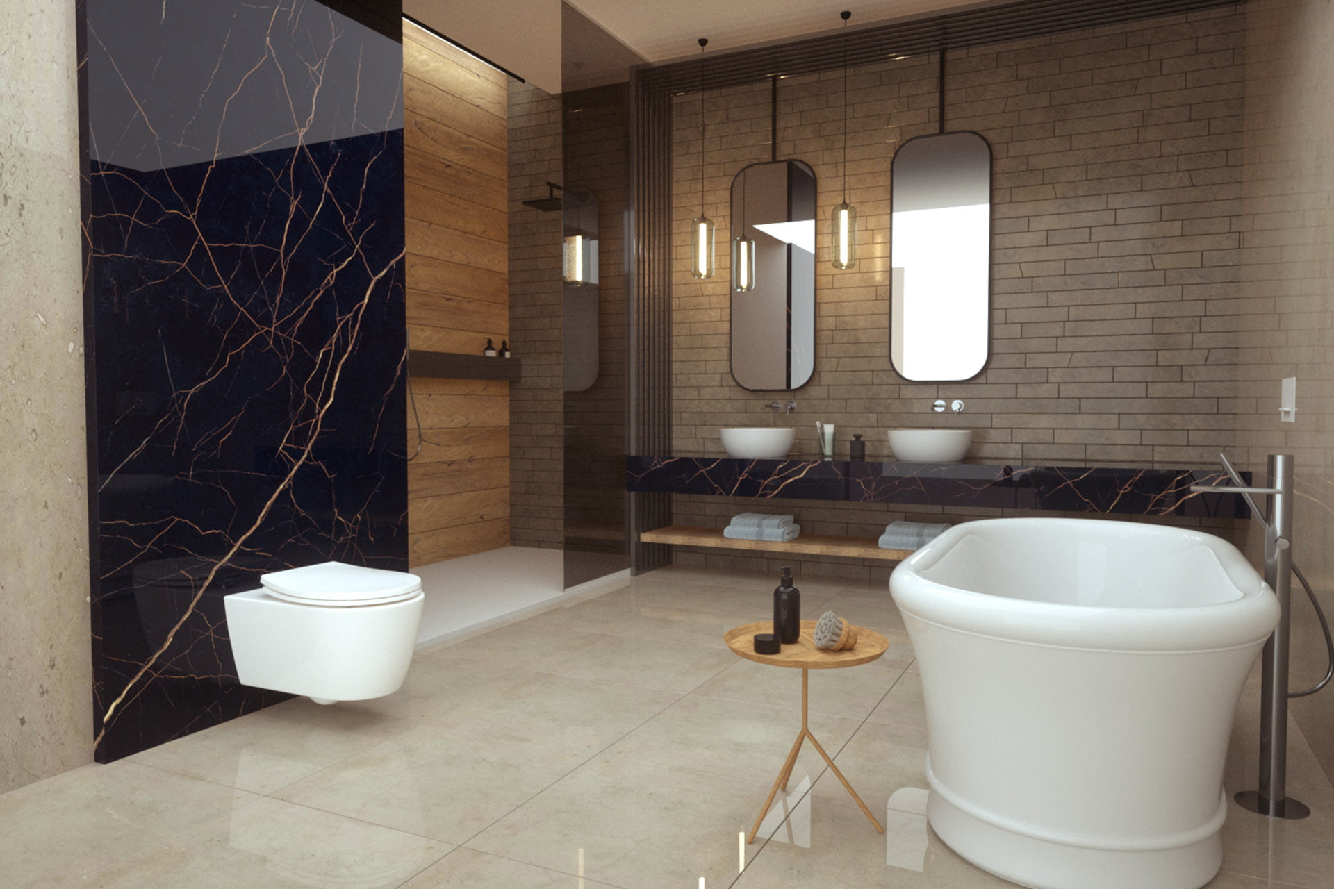 3D vizualizacija interijera kupaonice, Amsterdam, Nizozemska